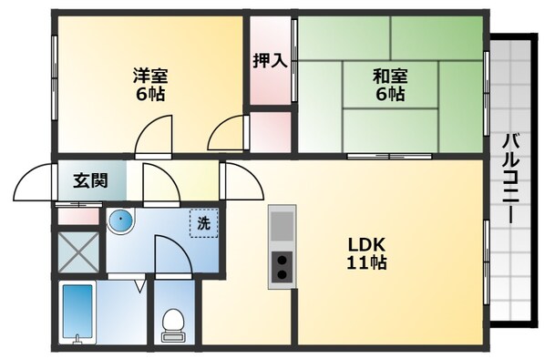 モアクレスト津村B棟の物件間取画像